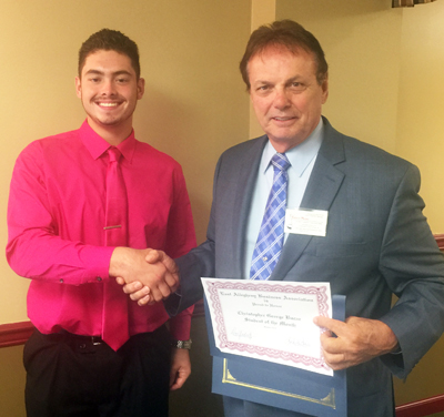 Christopher Bucar, Student of the Month and Dan Yadesky, Vice President